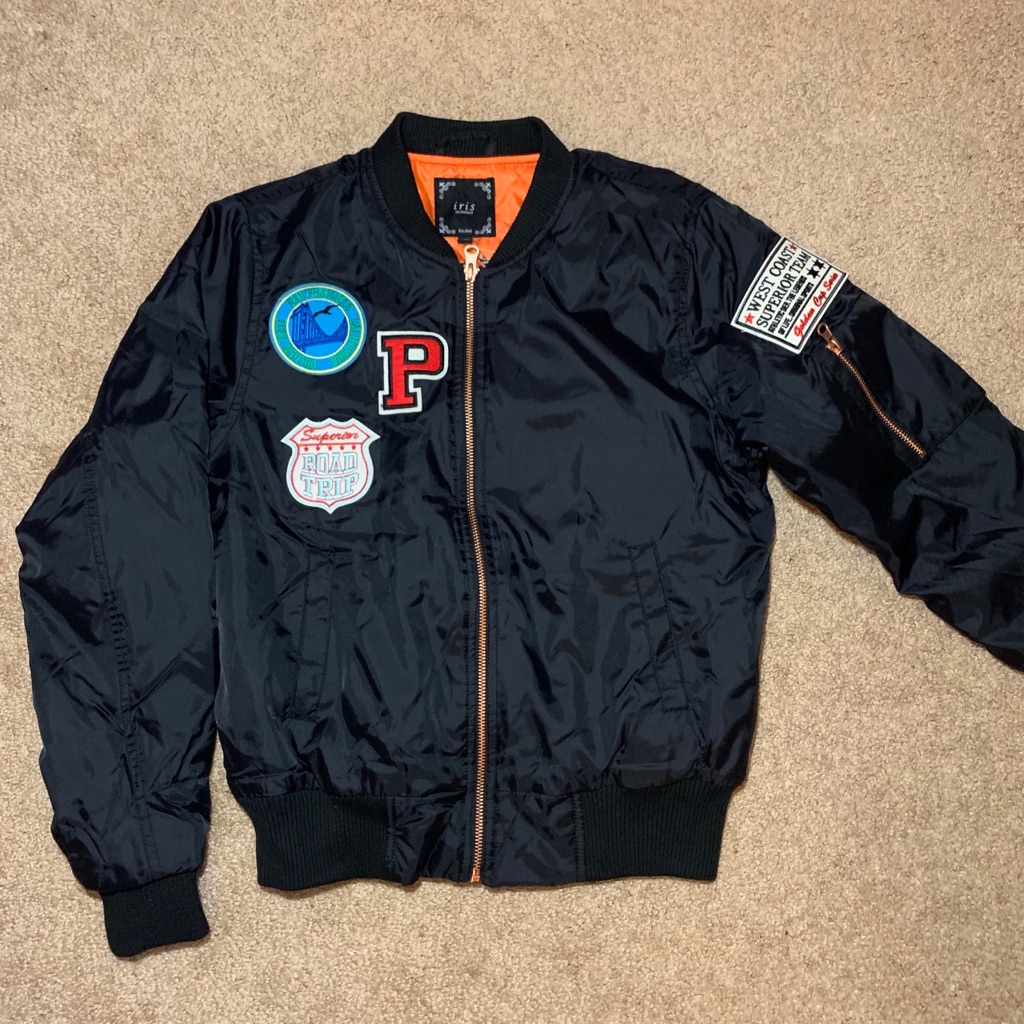 Black Patch Bomber Jacket